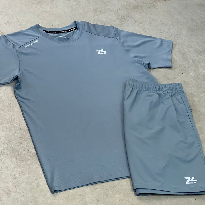 24Motions Essential Short Set Slate Blue