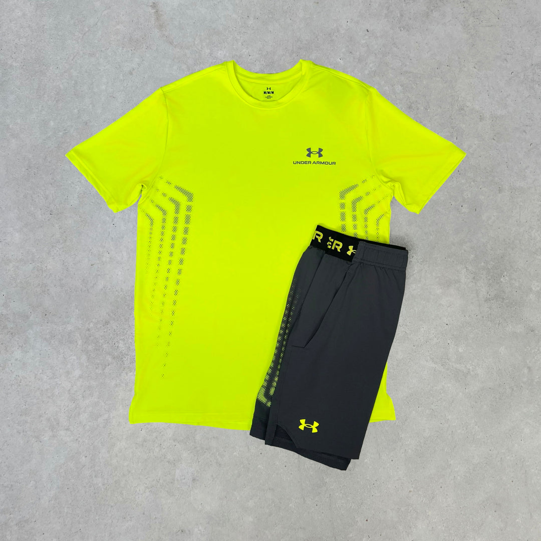 Under Armour Vanish Short Set Yellow Grey