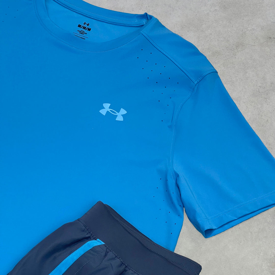 Under Armour Launch Elite Short Set Blue Grey
