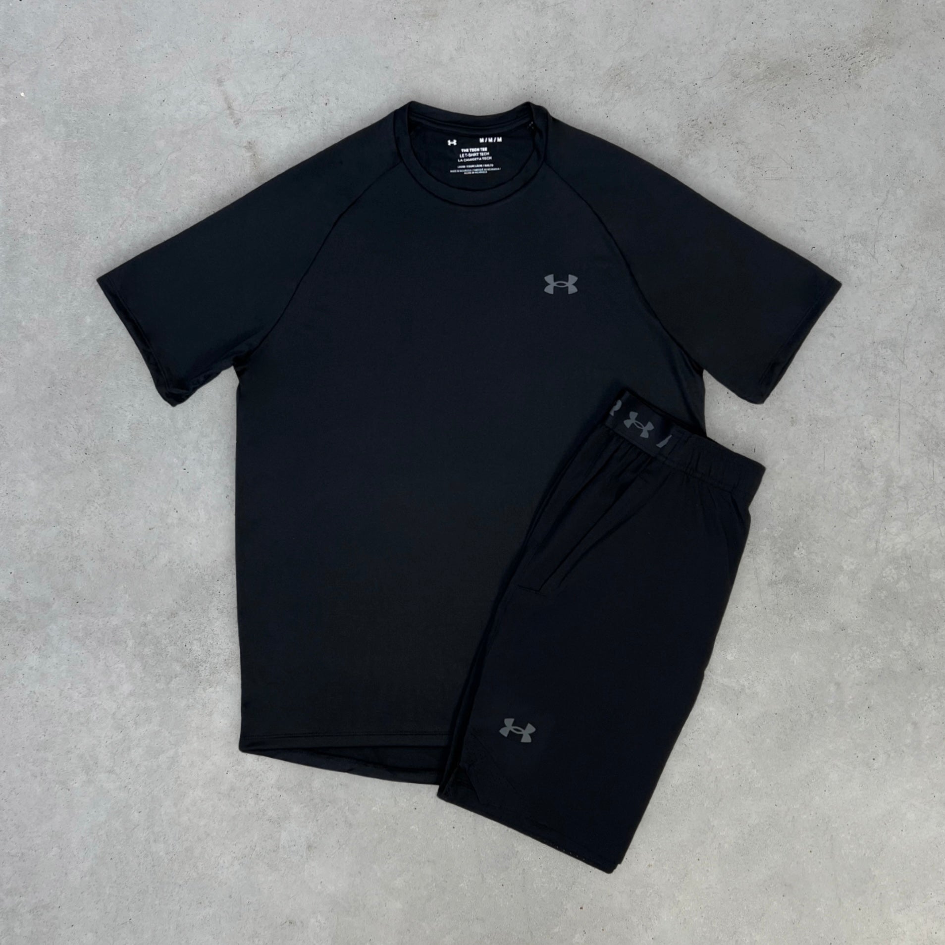 新品　UNDER ARMOUR 半袖ハーフ セットアップ　ブラックXXLサイズ Under Armour Short Set Black – 24motions