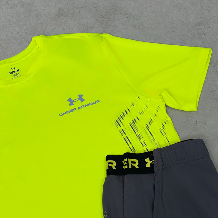 Under Armour Vanish Short Set Yellow Grey