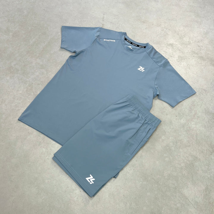 24Motions Essential Short Set Slate Blue