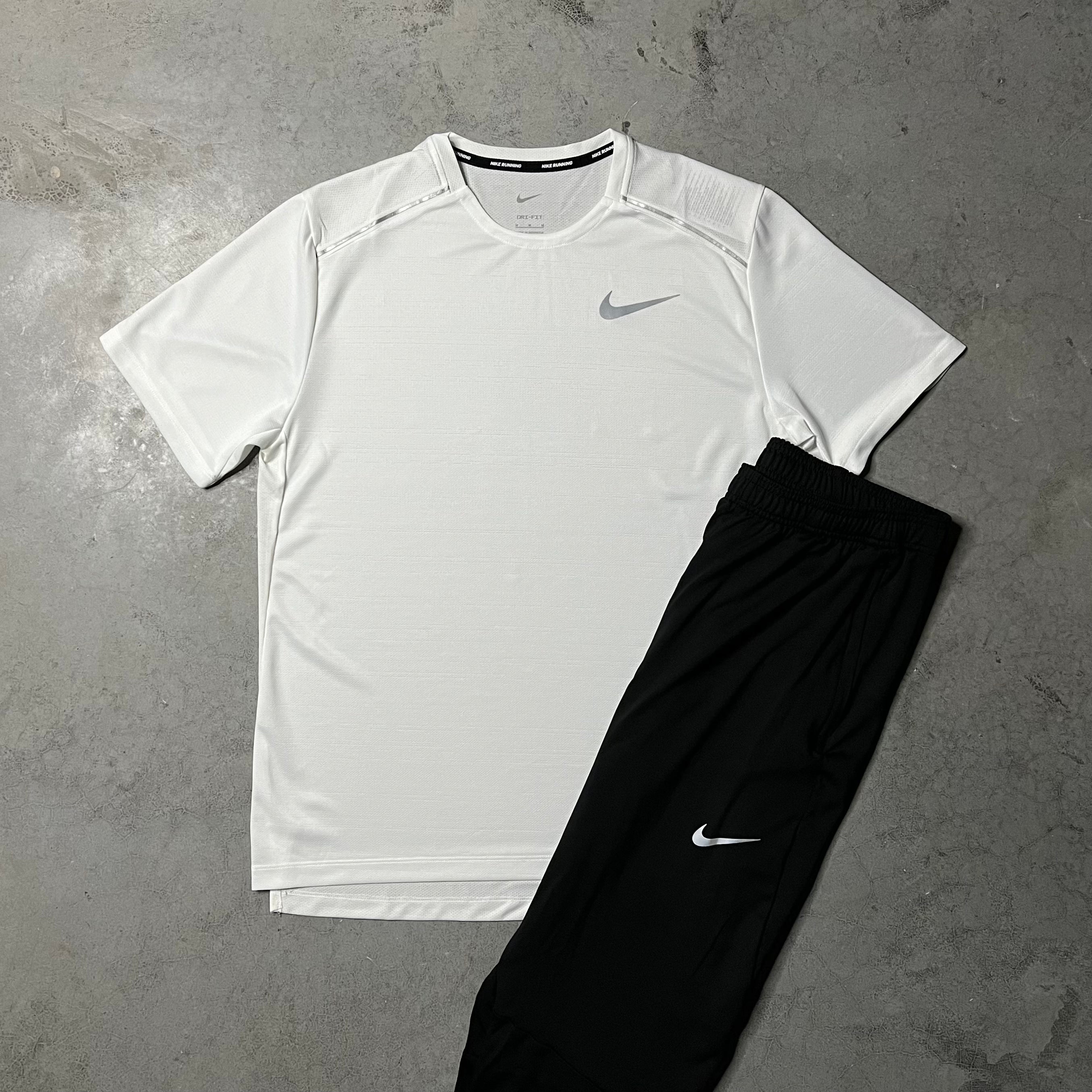 Nike Miler T-Shirt/ Shorts Set White