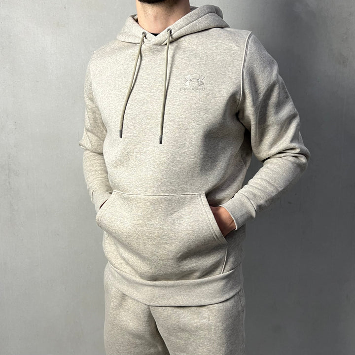 Under Armour Essential Fleece Hoodie Tracksuit Beige