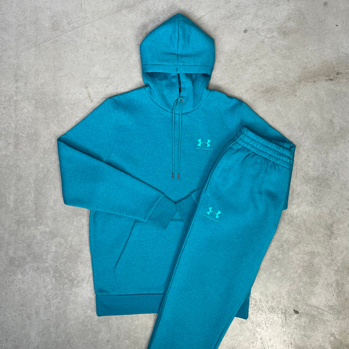 Under Armour Essential Fleece Hoodie Tracksuit Teal