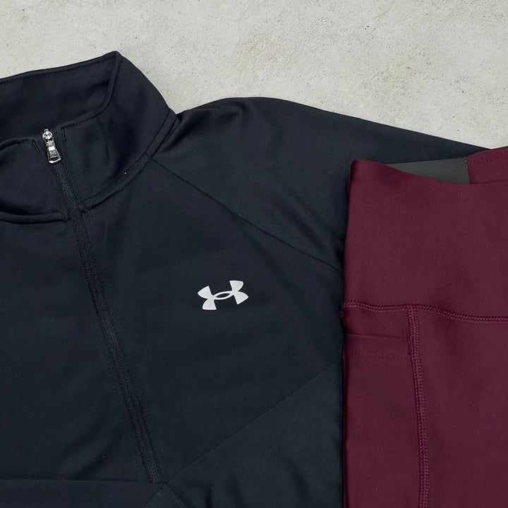 Under Armour Half-Zip Set Black Bordeaux Women