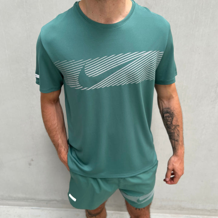 Nike Miler Flash Reflective Short Set Petrol