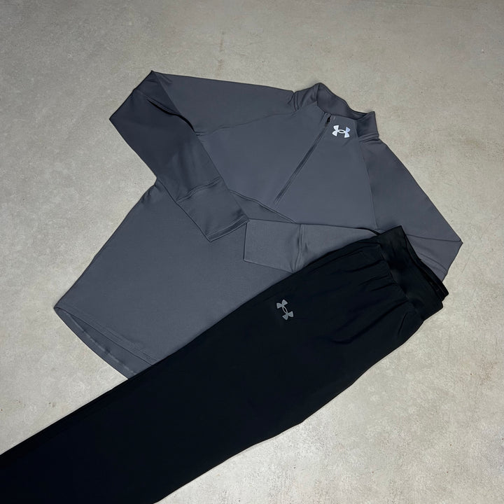 Under Armour Qualifier Half-Zip Tracksuit Black Grey