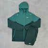 Nike Miler Running Jacket Short Set Petrol Green