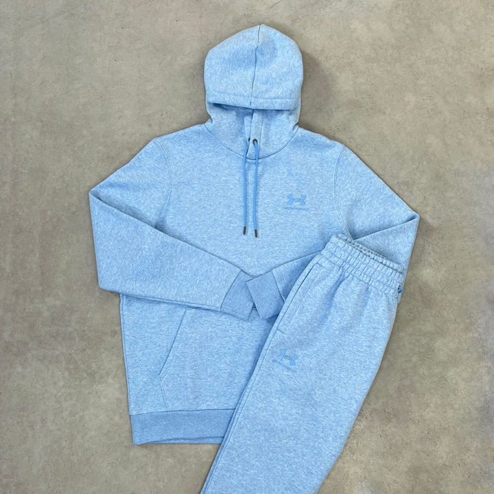 Under Armour Essential Fleece Hoodie Tracksuit Light Blue