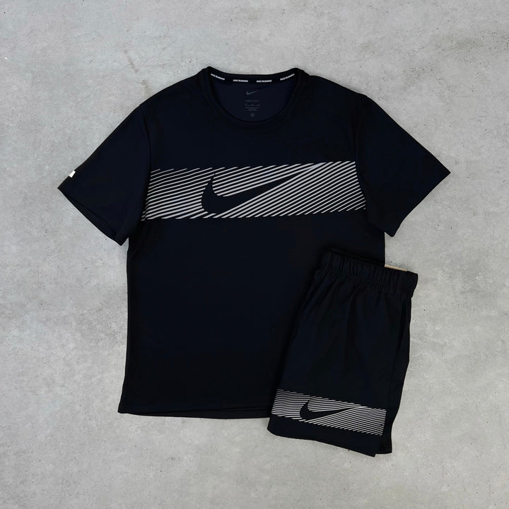 Nike Miler Flash Reflective Short Set Black