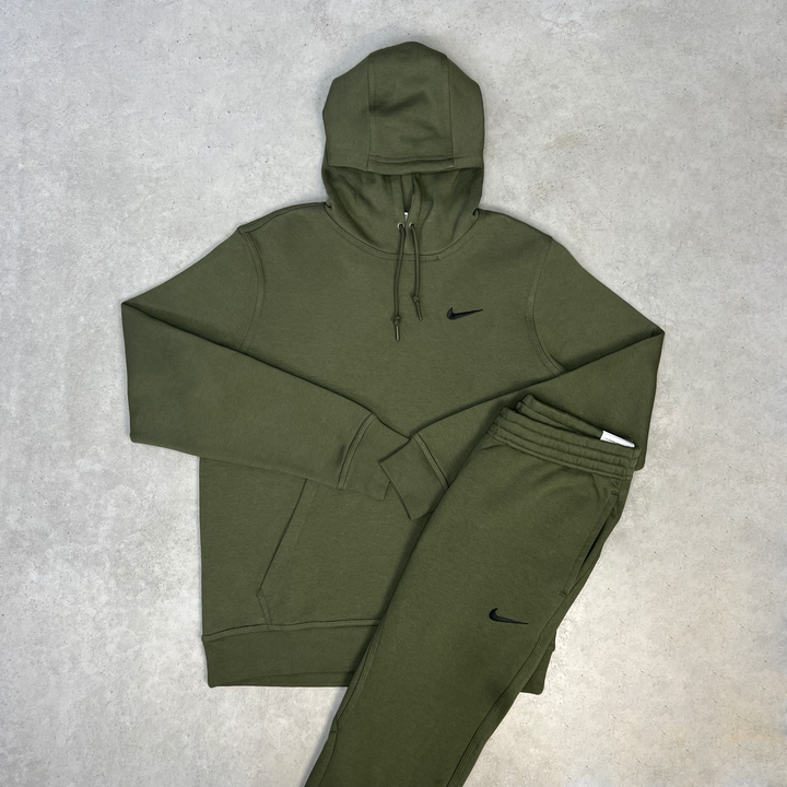 Nike Fleece Hoodie Tracksuit Khaki