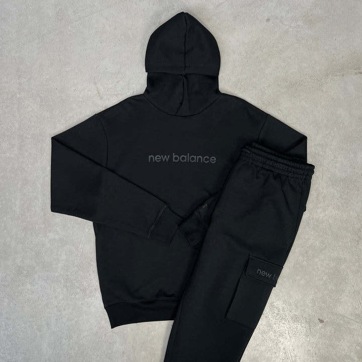 New Balance Cargo Fleece Hoodie Tracksuit Black