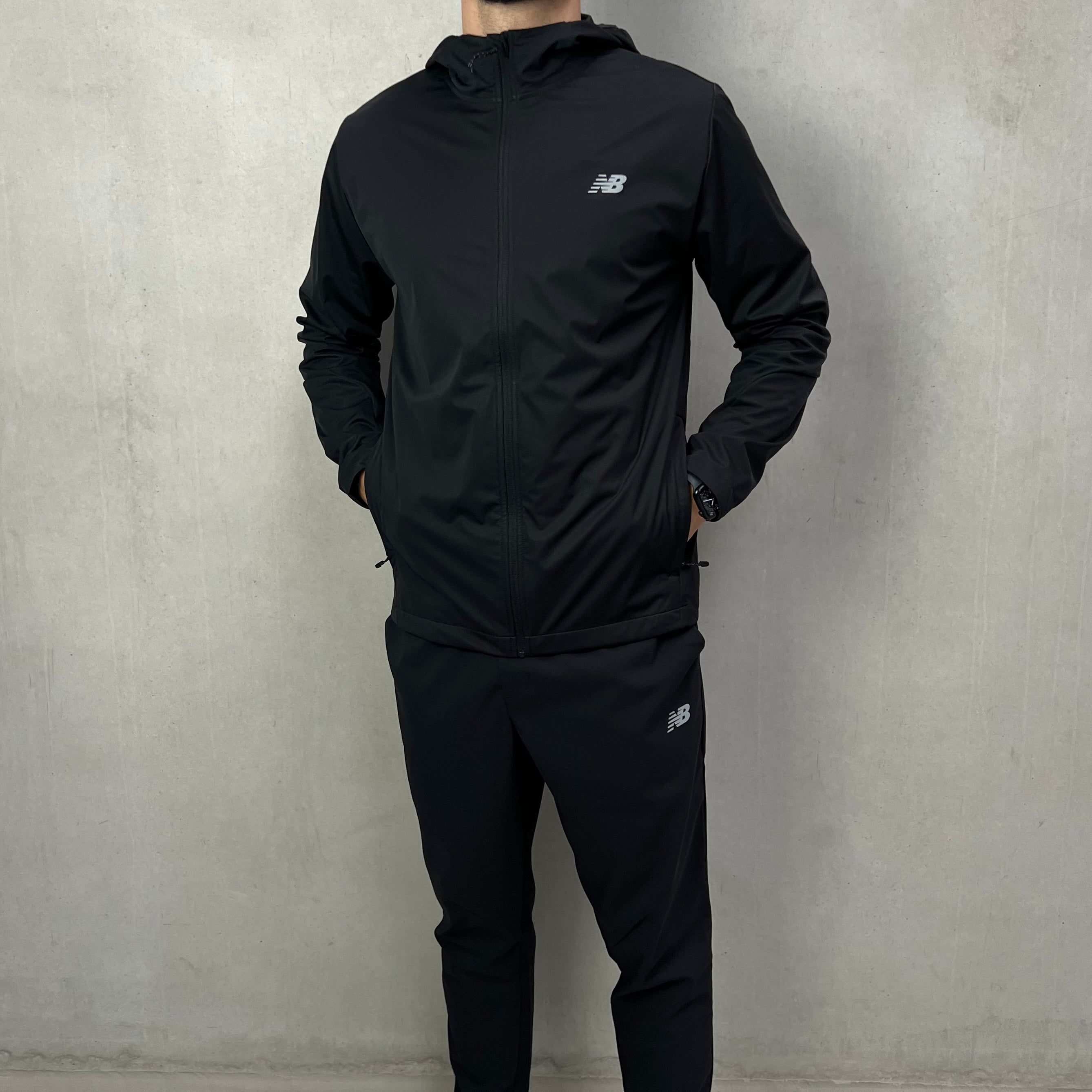 Black reflective tracksuit online