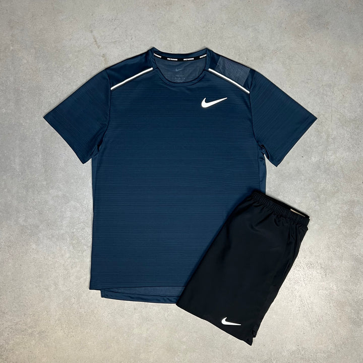 Nike Miler Short Set Petrol Black