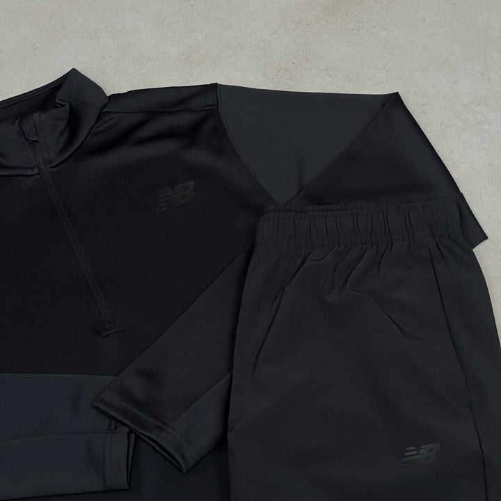 New Balance Half-Zip Tracksuit Black