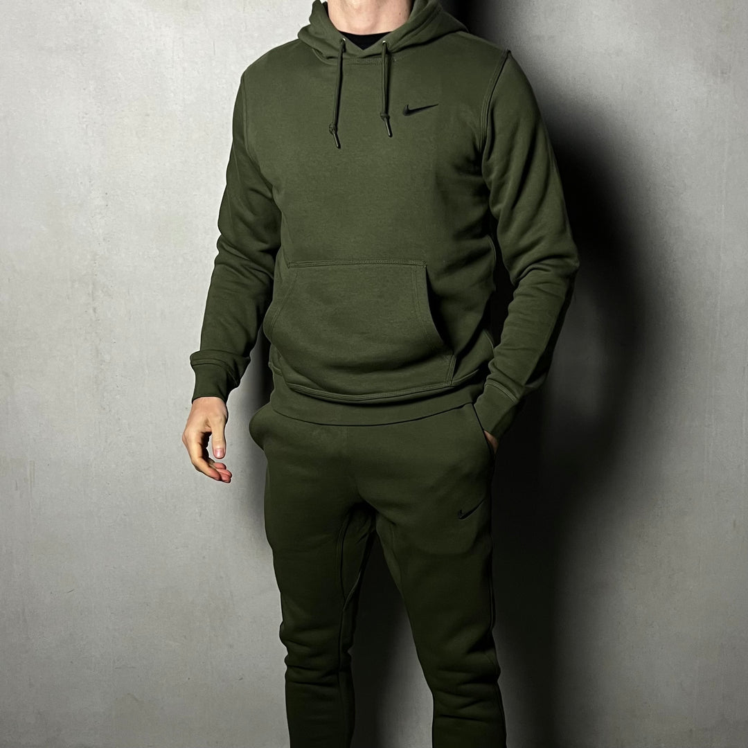 Nike Fleece Hoodie Tracksuit Khaki