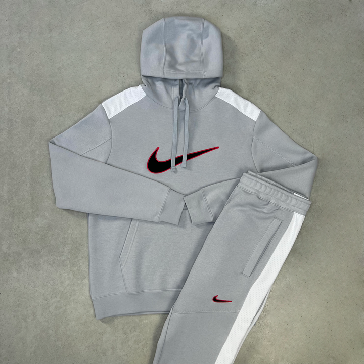 Nike Fleece Hoodie Tracksuit Grey White