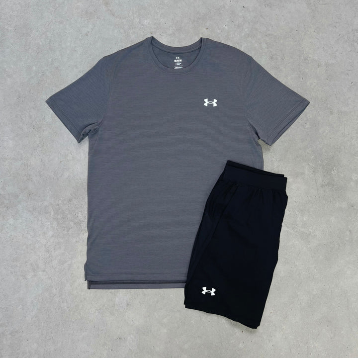 Under Armour Launch Short Set Black Grey