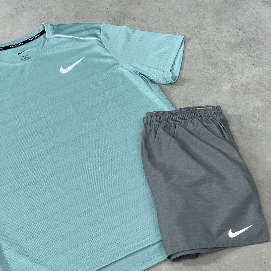 Nike Miler Short Set Arctic Green Grey