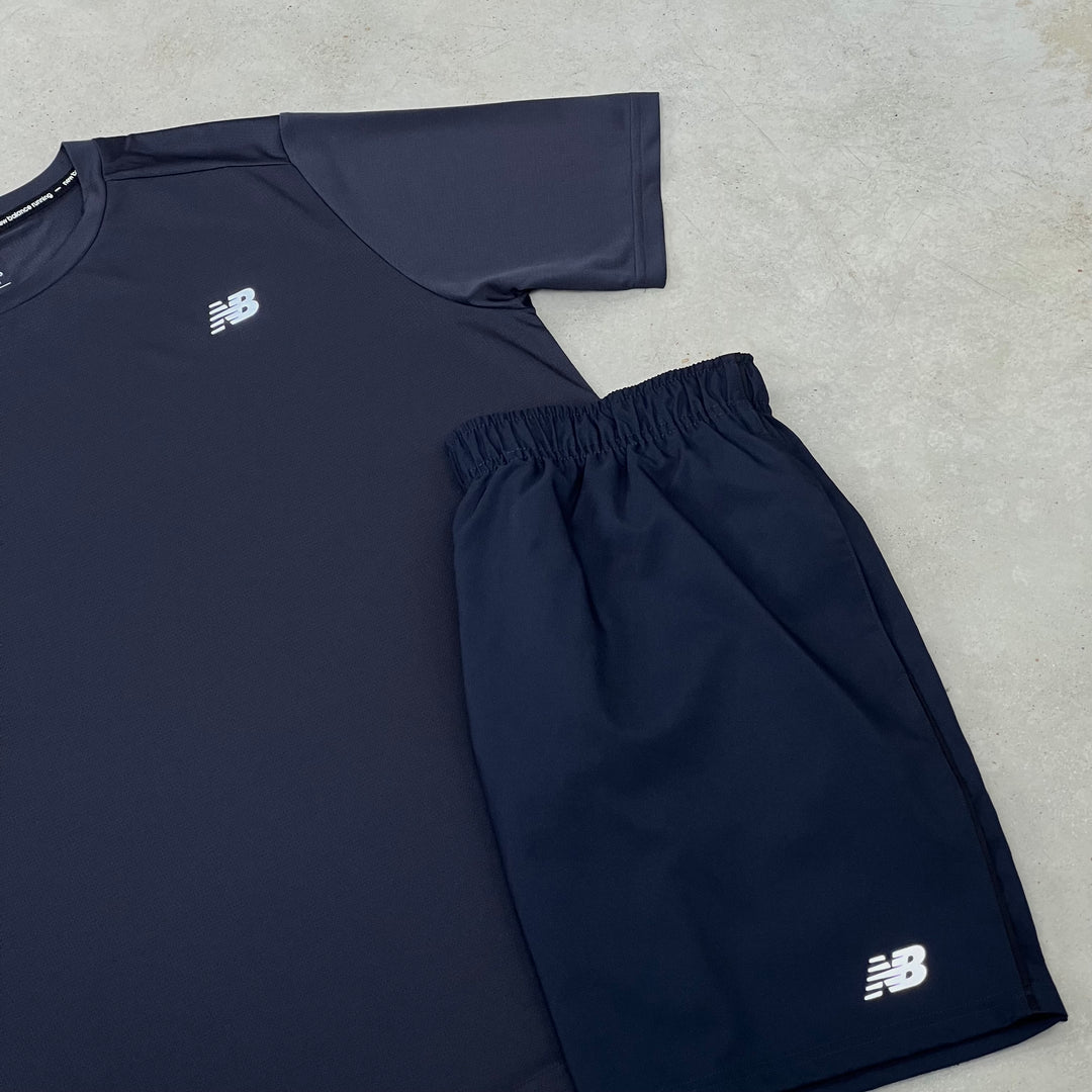 New Balance Short Set Navy Blue Core