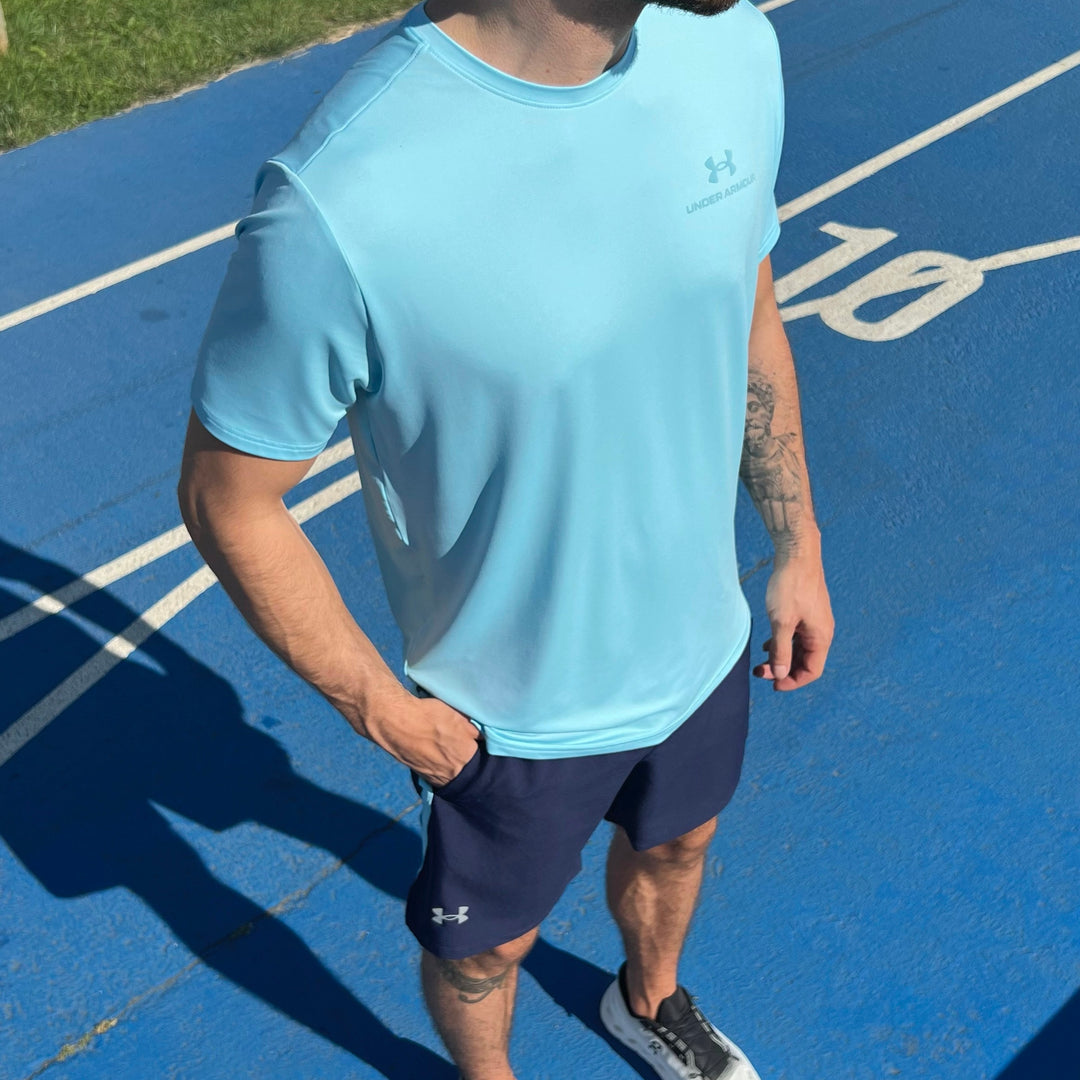 Under Armour Launch Elite Short Set Navy Light Blue