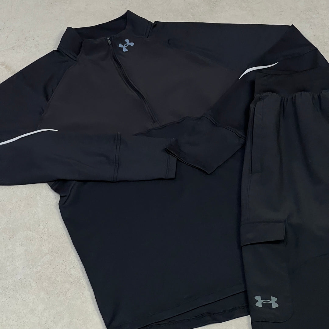 Under Armour Qualifier Half-Zip Cargo Tracksuit Black