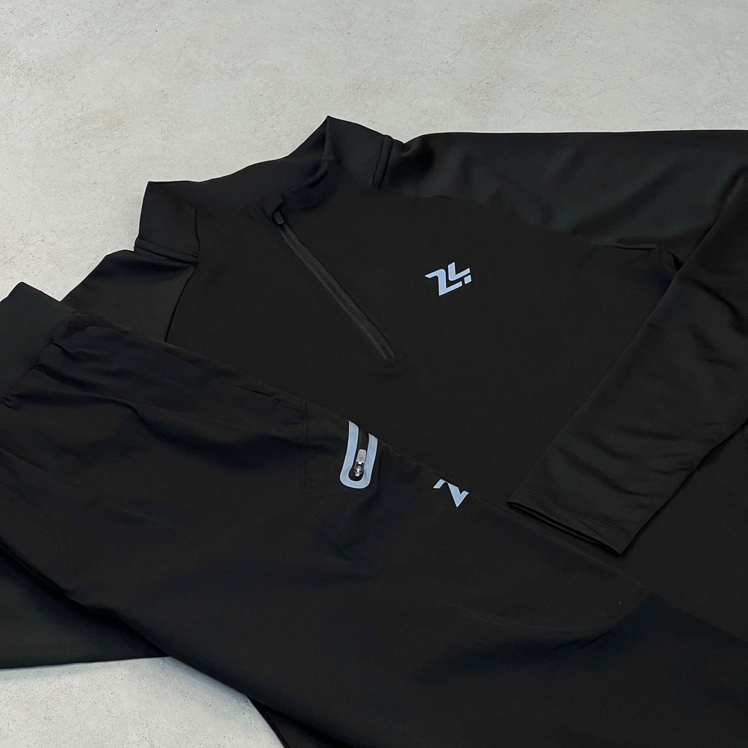 24Motions Half-Zip Cargo Tracksuit Black