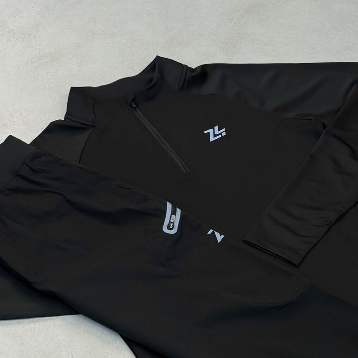 24Motions Half-Zip Cargo Tracksuit Black