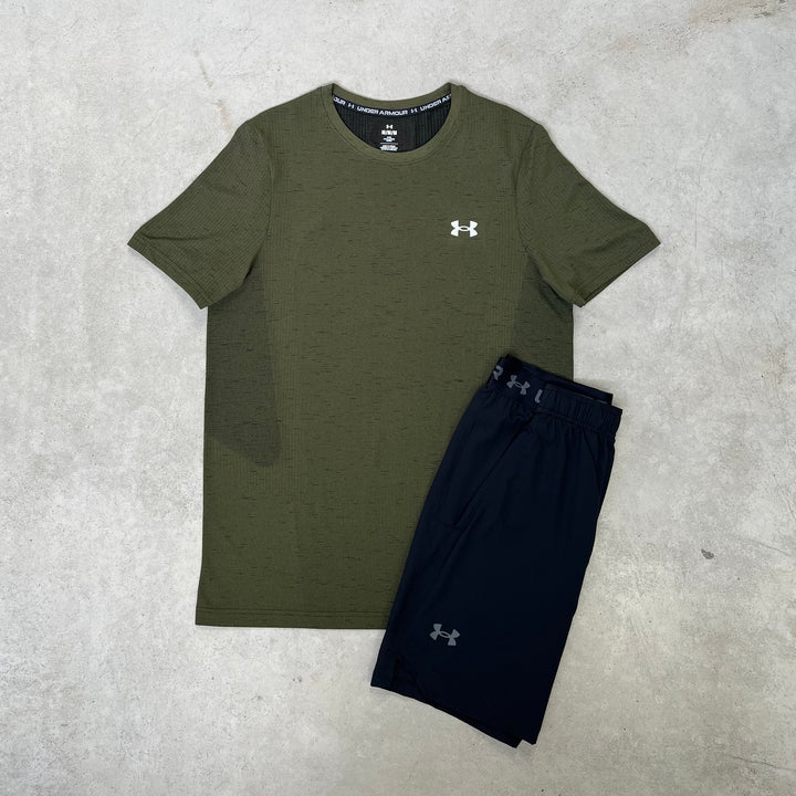 Under Armour Seamless Short Set Black Khaki