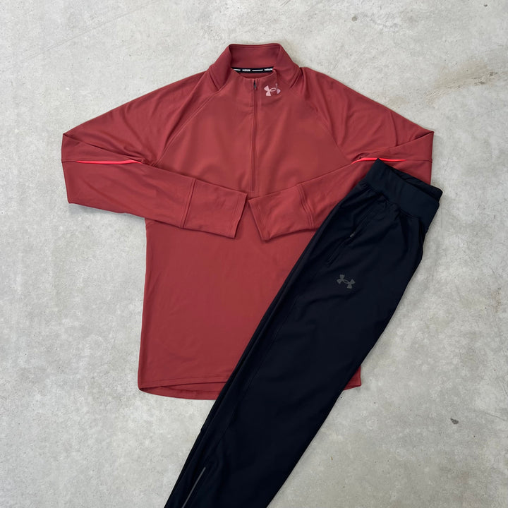 Under Armour Qualifier Half-Zip Tracksuit Black Red
