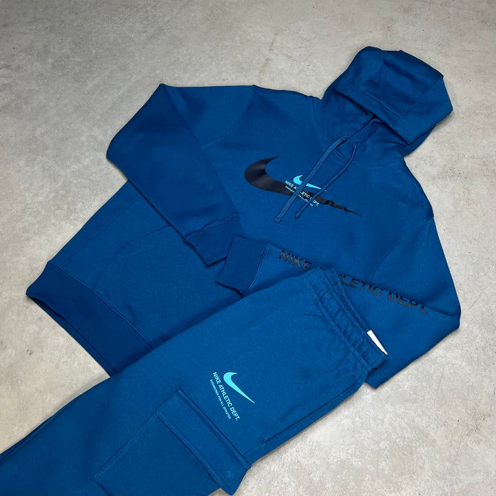 Nike Fleece Hoodie Cargo Tracksuit Blue