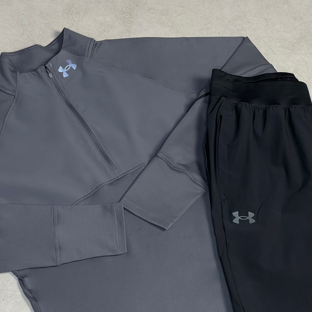 Under Armour Qualifier Half-Zip Tracksuit Black Grey