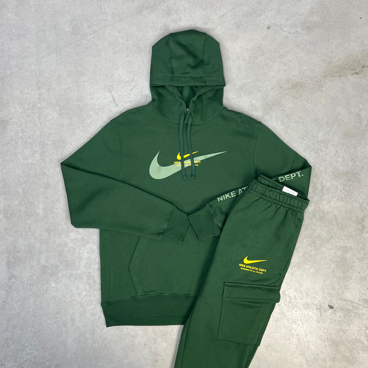 Nike Fleece Hoodie Cargo Tracksuit Green