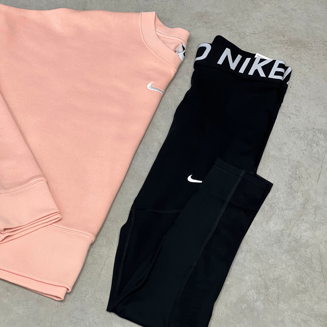 Nike Hoodie Legging Set Pink Black Women