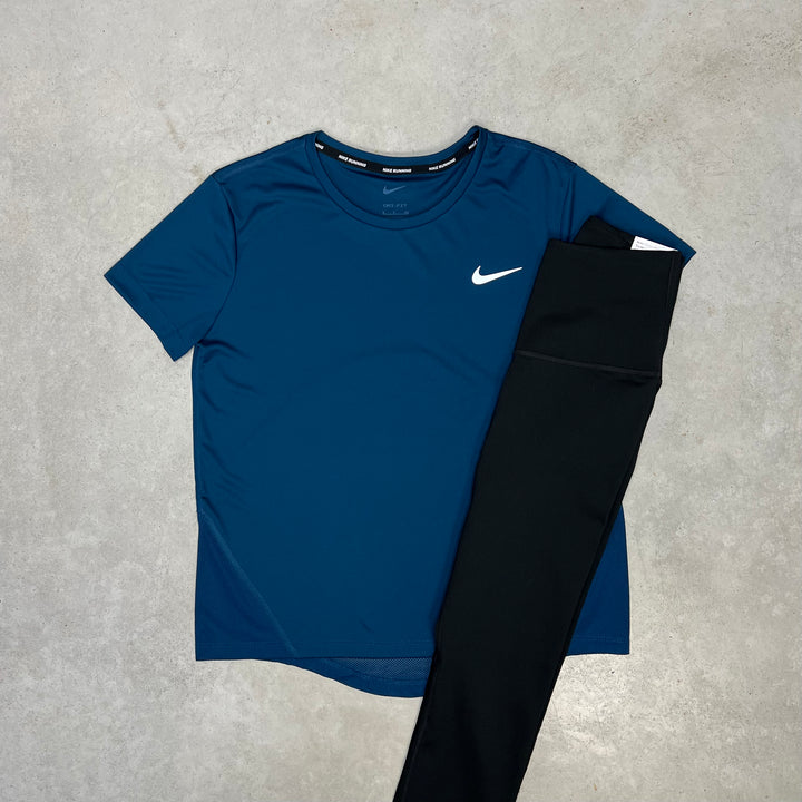 Nike T-Shirt Legging Set Blue Black Women