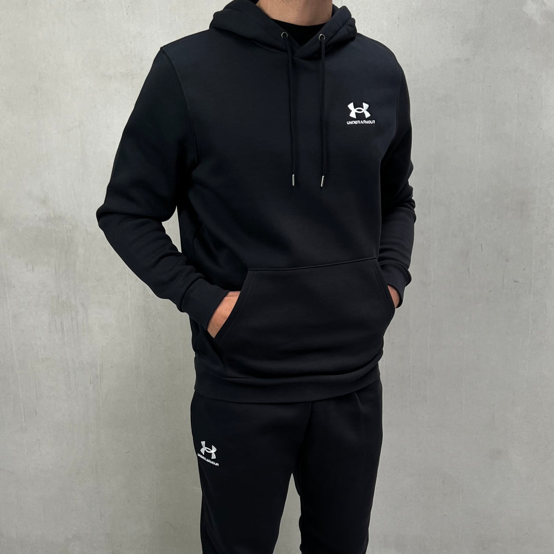 Under Armour Essential Fleece Hoodie Tracksuit Black