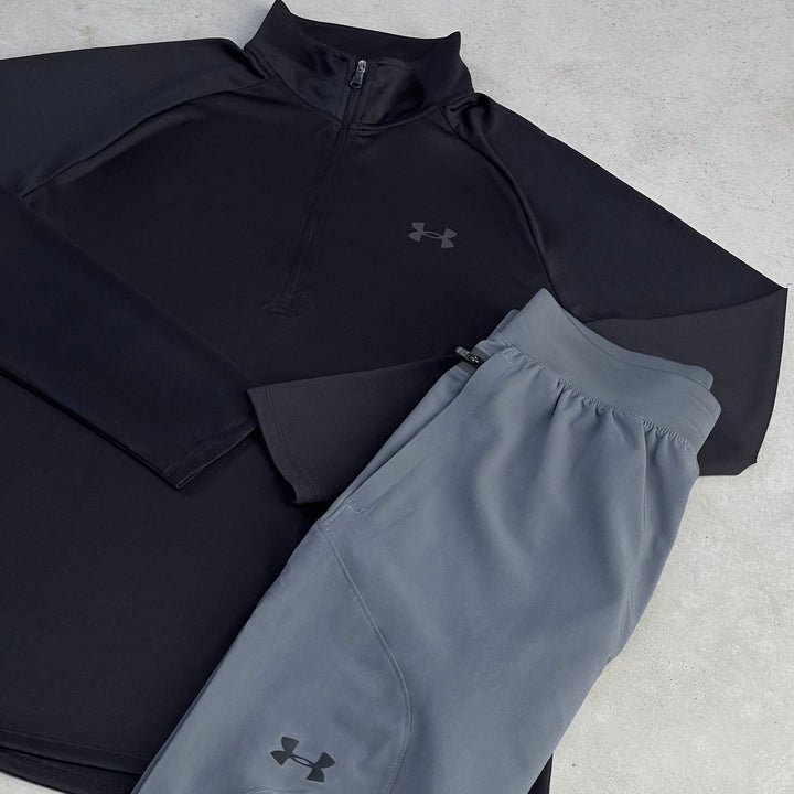 Under Armour Half-Zip Tracksuit Black Grey