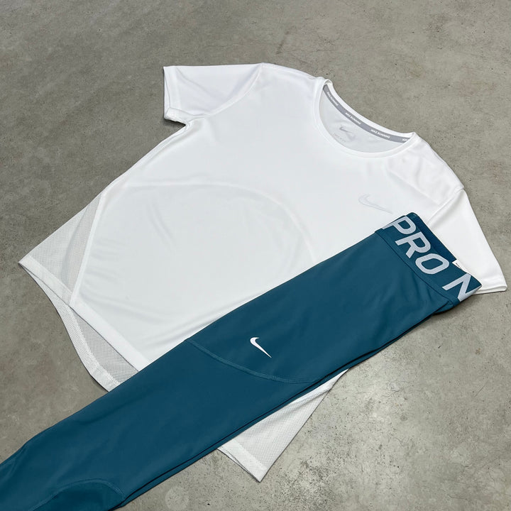 NIKE T-Shirt Set White Petrol Women