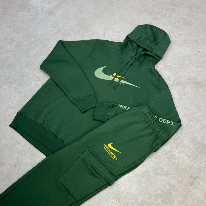 Nike Fleece Hoodie Cargo Tracksuit Green