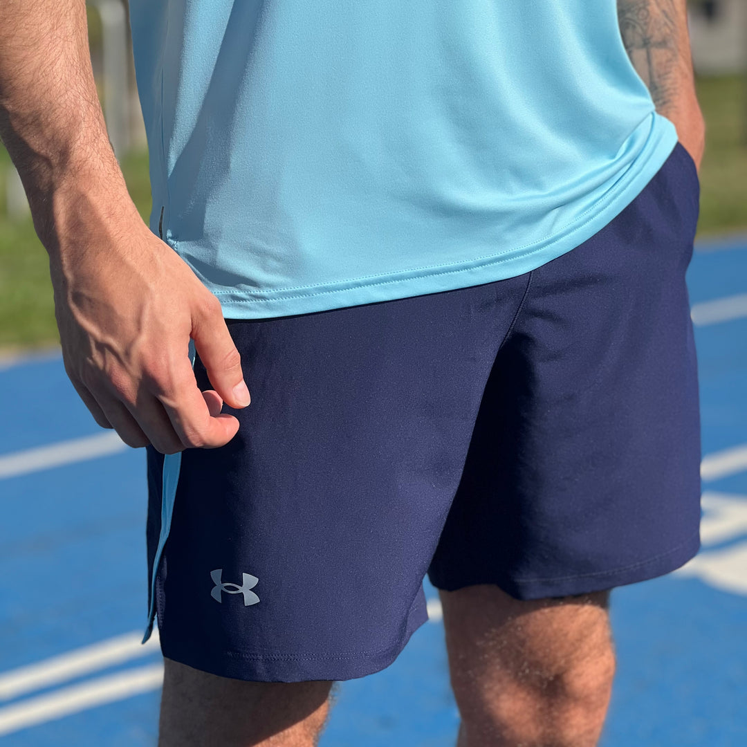 Under Armour Launch Elite Short Set Navy Light Blue