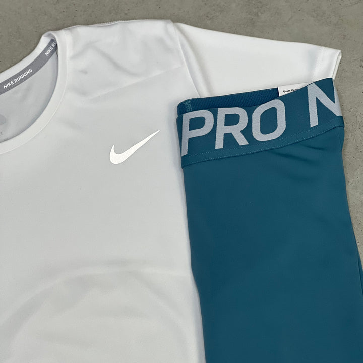 Nike T-Shirt Set White Petrol Women