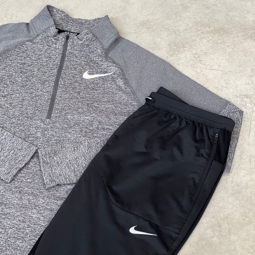 Nike Running Half-Zip Tracksuit Grey Black