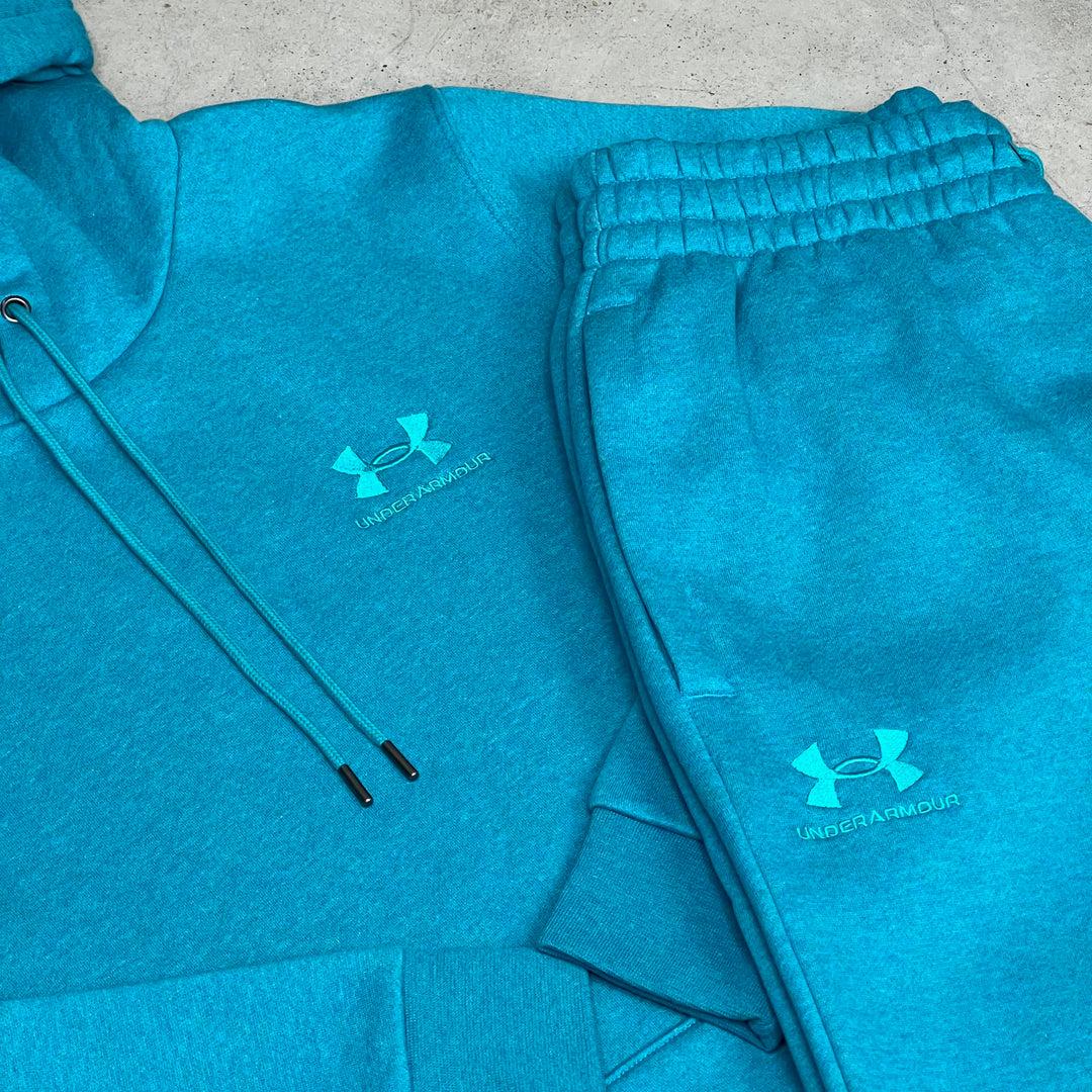 Under Armour Essential Fleece Hoodie Tracksuit Teal