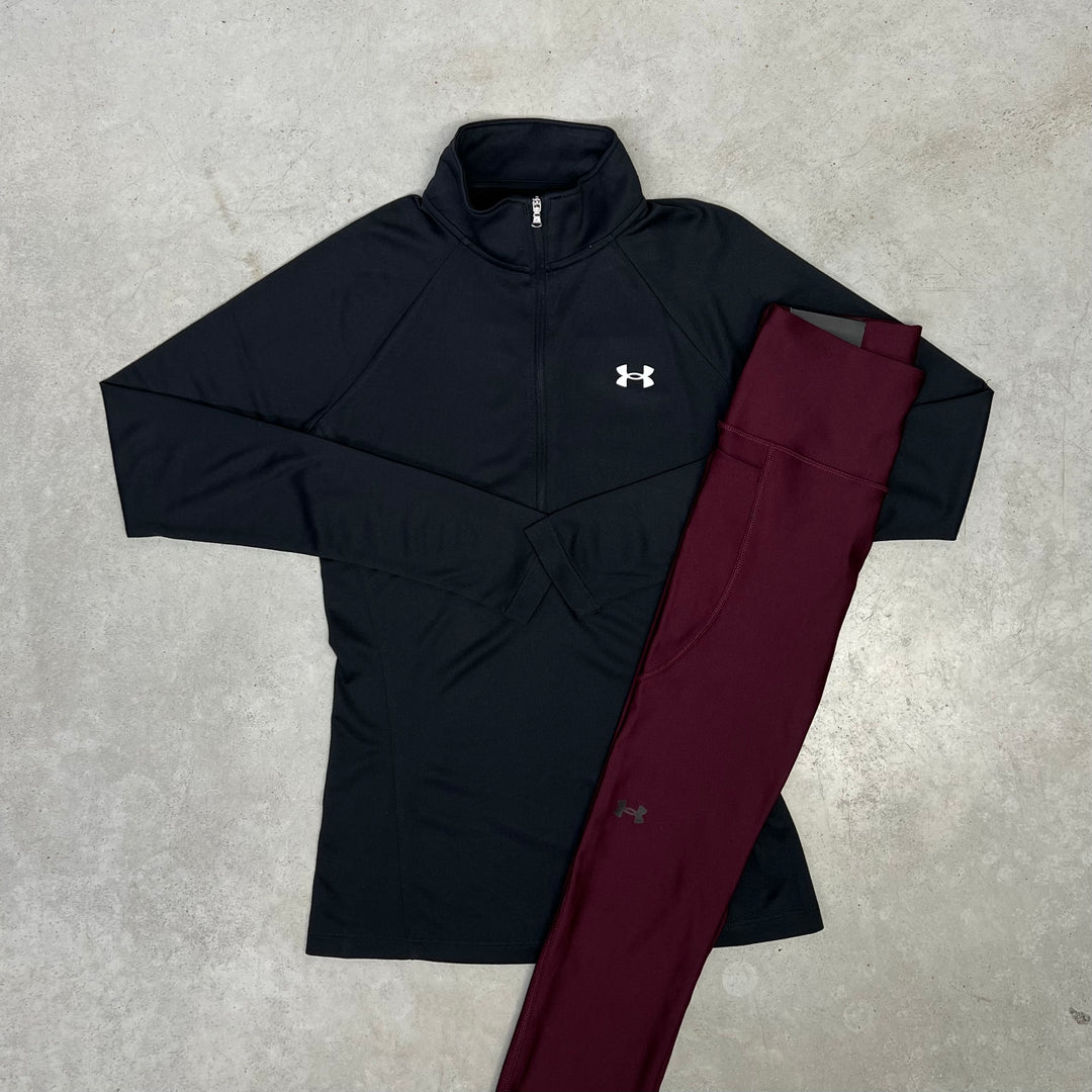 Under Armour Half-Zip Set Black Bordeaux Women - Main Image