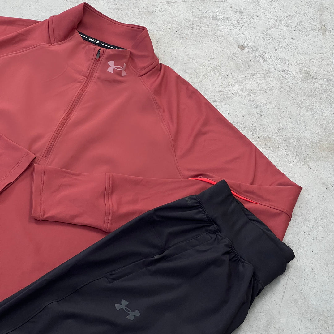 Under Armour Qualifier Half-Zip Tracksuit Black Red