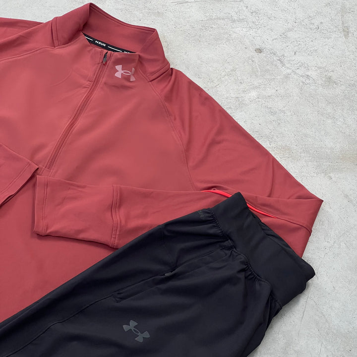 Under Armour Qualifier Half-Zip Tracksuit Black Red