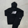 New Balance Fleece Hoodie Tracksuit Black