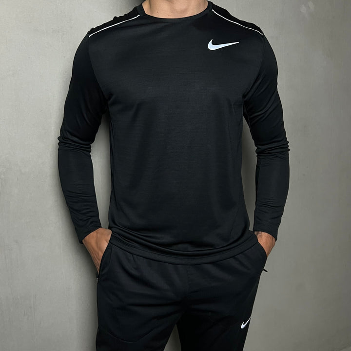Nike Miler Long Sleeve T-Shirt Black