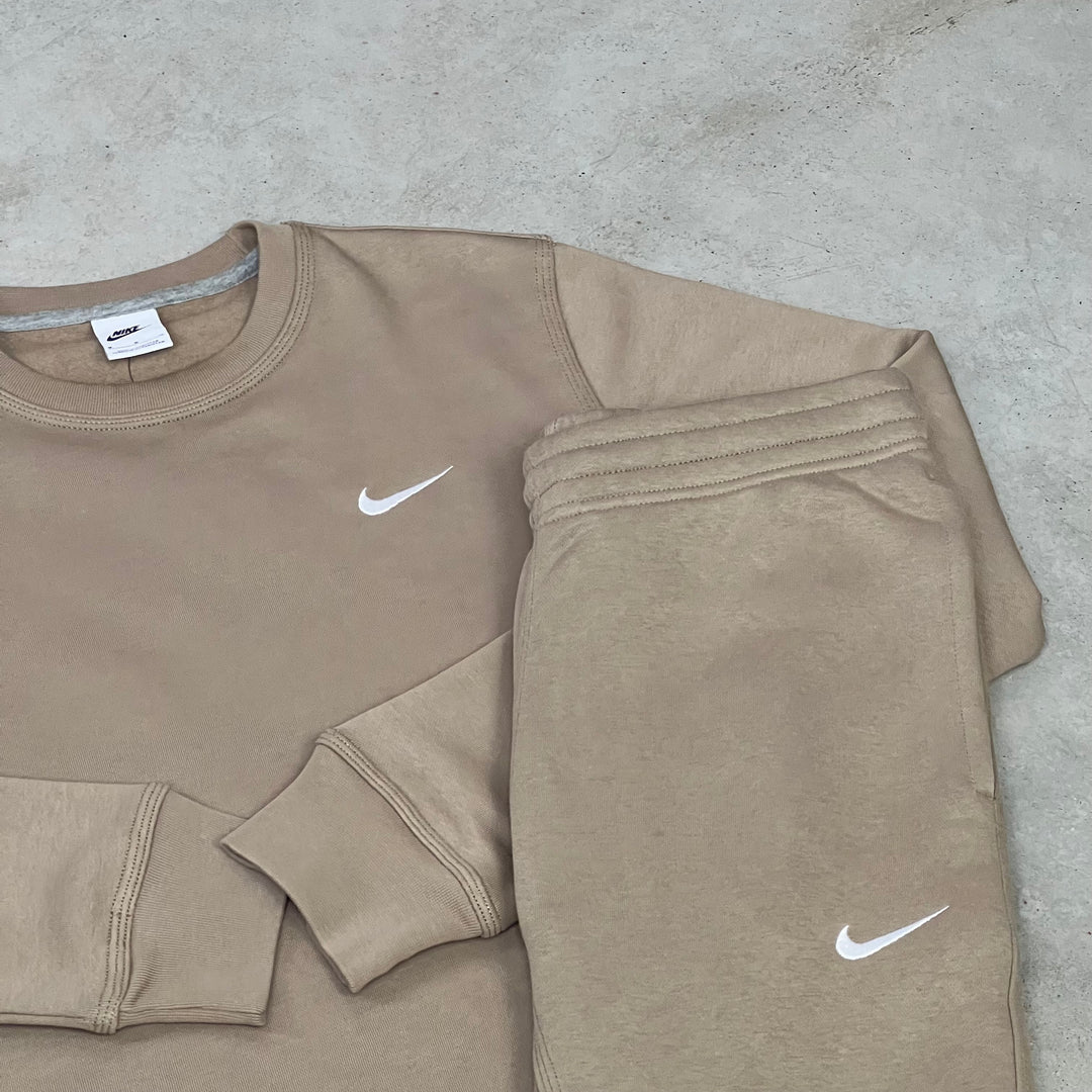 Nike Fleece Tracksuit Beige